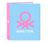 Benetton Spring Classeur à 4 anneaux, idéal pour enfants de différents âges, confortable et polyvalent, qualité et résistance, 27 x 6 x 33 cm, couleur bleu ciel