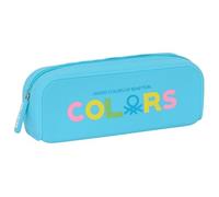 Benetton Spring Trousse carrée en Silicone, idéale pour Les Enfants d'âge Scolaire, Confortable et Polyvalente, qualité et résistance, 18,5 x 5,5 x 7,5 cm, Couleur Bleu Ciel, Bleu Ciel, Estándar,