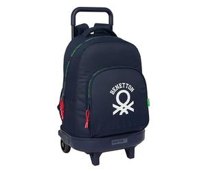 BENETTON TOGETHER - Grand sac à dos à roulettes, compact, amovible, idéal pour les enfants de différents âges, confortable et polyvalent, qualité et résistance, 33 x 22 x 45 cm