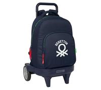 BENETTON TOGETHER - Grand sac à dos à roulettes, compact évolution, amovible, idéal pour les enfants de différents âges, confortable et polyvalent, qualité et résistance, 33 x 22 x 45 cm