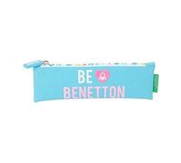 safta Benetton Unique - Trousse Scolaire, Trousse pour Enfant, idéale pour Les Enfants de 5 à 14 Ans, Confortable et Polyvalente, qualité et résistance, 20 x 60 cm, Bleu Turquoise/Rose Clair, M,