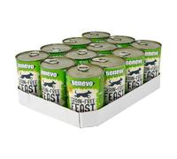 Benevo Nourriture végétalienne humide pour chien (12 x 395 g), hypoallergénique, sans blé, sans OGM, nourriture humide pour toutes les races avec acides gras essentiels, taurine, L-carnitine