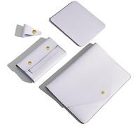 Benfan Pochette en Cuir synthétique Compatible avec MacBook Air M3 13" de 2024/MacBook Pro M2/Surface Pro 7/Dell XPS 13, avec Petite Pochette, Tapis de Souris et Organisateur de Cordons, Violet Clair