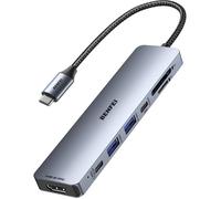 BENFEI Hub USB C 7-en-1 avec HDMI(4K@60Hz), 2 USB-A, 1 USB-C Data, 100W de Charge, Lecteur de Carte SD/TF,Compatible avec MacBook Pro/Air, iPad Pro, iMac, iPhone 15 16 Pro/Pro Max