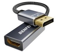 BENFEI Adaptateur DisplayPort vers HDMI 4K (2K@60Hz, 1080P@120Hz) Unidirectionnel DP Ordinateur vers HDMI Moniteur Compatible pour HP, Dell, GPU, AMD, NVIDIA, et Plus. mâle à Femme