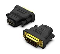 BENFEI Adaptateur DVI vers HDMI, DVI bidirectionnel (DVI-D) vers HDMI mâle vers Femelle avec Cordon plaqué Or 2 Pack