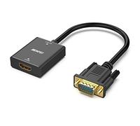 BENFEI Adaptateur HDMI vers VGA, entrée HDMI Femelle vers Sortie VGA mâle avec Prise Audio de 3,5 mm, Compatible avec clé TV, Ordinateur, Ordinateur Portable, etc Lot de 1