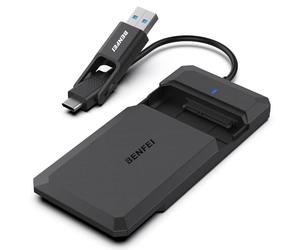 BENFEI Boîtier Externe pour Disque Dur 2,5", boîtier USB 3.2 Gen 1 5Gbps pour SATA HDD et SSD de 2,5'' et 7/9,5 mm, USB C/A 2 en 1 Lecteur Disque Dur, boîtier SSD UASP & Trim Accelerated, sans Outil
