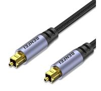 BENFEI Câble Audio Optique Toslink 2 m, Cordon Fibre Optique S/PDIF [Tressé, Connecteurs Orlés, Classé CL3] pour Soundbar/Télévision/PS5/PS4/Sonos, Xbox Series X/S, Home Theater