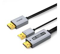 BENFEI Câble DisplayPort 1.4 vers HDMI 2.1 1,8m 8K@60Hz 4K@240Hz/165Hz/144Hz, unidirectionnel DP (Source) vers HDMI (Affichage) avec alimentation USB 5V/1A support HDR/DSC/HDCP 2.3 pour AMD NVIDIA PC