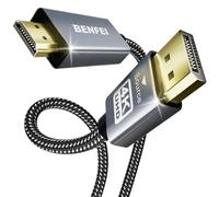 BENFEI Câble DisplayPort vers HDMI 4K, DP vers HDMI en Nylon Tressé Compatible avec HP, ThinkPad, AMD, NVIDIA, Ordinateur de Bureau et Plus, Gris sidéral - 3m 3 mètres