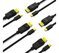 BENFEI Câble Mini DisplayPort vers DisplayPort, 1.8M Câble Mini DP (Compatible Thunderbolt) vers DP (mâle à mâle) Cordon plaqué Or, Prend en Charge 4K@60Hz, 2K@144Hz, Paquet de 5