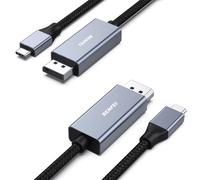 BENFEI Câble USB C vers DisplayPort (4K@60Hz, 2K@144Hz), Thunderbolt 3/4 vers DisplayPort, Compatible avec MacBook Pro/Air, iPhone 16/15 Plus Pro Max, iPad Pro, Dell XPS 15, Surface Book 2, Lot de 2