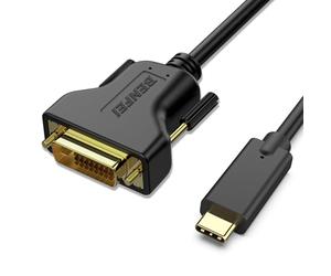 BENFEI Câble USB C vers DVI, 1,8 m de type C (Thunderbolt 3) vers DVI compatible avec MacBook Pro 2019/2018/2017, Samsung Galaxy S9/S8, Surface Book 2, Dell XPS 13/15, Pixelbook et plus encore