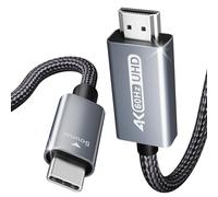 BENFEI Câble USB C vers HDMI (4K@60 Hz), 0.9m Câble Type-C vers HDMI [Thunderbolt 3] Compatible avec iPhone 16/16 Plus/ 16 Pro/ 16 Pro Max/ 15 [Coque en Aluminium et câble en Nylon]