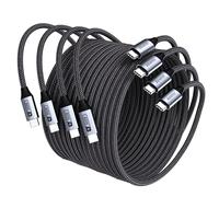 BENFEI Câble USB C vers USB C PD Charge Rapide 60W, Lot de 4, 2*1M/2*2M Câble tressé en nylon Coque en alliage d'aluminium pour iPhone 16/15 Pro Plus/16 Pro Max iPad Mini MacBook Samsung Galaxy S22/23
