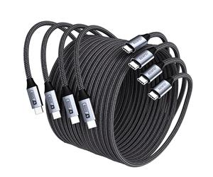 BENFEI Câble USB C vers USB C PD Charge Rapide 60W, Lot de 4, 2*1M/2*2M Câble tressé en nylon Coque en alliage d'aluminium pour iPhone 16/15 Pro Plus/16 Pro Max iPad Mini MacBook Samsung Galaxy S22/23