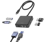 BENFEI HUB 6 en 1 USB C Ethernet 100Mbps/HDMI (4K@60Hz)/100W Power Delivery/1USB 3.2 10Gbps & 2USB 2.0, Compatible iPhone 17 16 Pro/Max MacBook iPad Pro iMac S23 Mac Mini M4 Surface XPS17