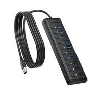 BENFEI Hub USB 3.0 10 Ports entrée d'alimentation USB-C, 7xUSB-A 3xUSB-C 1M | 5V 3A 5Gbps multiple répartiteur USB portable ultra-fin pour MacBook Pro/Air, iMac, Surface Pro, XPS, PC, clé USB, disque dur