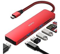 BENFEI Hub USB C 7en1 Adaptateur multiport USB-C vers HDMI 4K/PD 100W Rouge