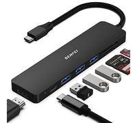 BENFEI Hub USB C Adaptateur Compatible avec iPhone 15/16 Plus Pro Max, MacBook iPad Pro Air, multiport USB-C 7 en 1, Noir, avec HDMI 4K/PD 100W/3*USB 3.0 5 Gbps/Lecteur de Carte SD/TF (160 Mo/s)