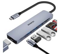 BENFEI Hub USB C vers HDMI, 3 Ports USB-C vers USB, USB C vers Carte SD/TF, Charge PD 100W, Compatible avec MacBook Pro/Air, iPhone 15 Plus Pro Max, Samsung Galaxy S22/21, Surface Book 2, Dell XPS 15