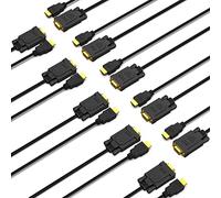 BENFEI Lot de 10 câbles HDMI vers VGA de 1,8 m (mâle vers mâle) compatibles avec ordinateur, ordinateur de bureau, ordinateur portable, PC, moniteur, projecteur, HDTV, Raspberry Pi, Roku, Xbox et plus