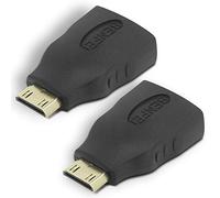 BENFEI Lot de 2 adaptateurs Mini HDMI mâle vers HDMI Femelle Plaqué Or pour Raspberry Pi, Appareil Photo, caméscope, DSLR, Tablette, Carte vidéo