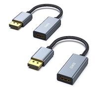 BENFEI Lot de 2 câbles adaptateurs DisplayPort vers HDMI 4K (2K 60 Hz, 1080p 120 Hz) Uni-directionnel Display Port vers HDMI Monitor Converter Compatible avec HP, Dell, GPU, AMD, NVIDIA, Plus Mâle