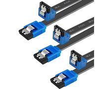 Benfei Lot de 3 câbles SATA III 6 Gbit/s à angle droit de 90 degrés avec loquet de verrouillage 45,7 cm pour disque dur SATA, SSD, pilote CD, graveur CD