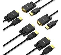 BENFEI Lot de 5 câbles DisplayPort vers VGA, port d'affichage de 1,8 m pour ordinateur/ordinateur portable vers VGA de moniteur/projecteur adaptateur plaqué or (non bidirectionnel, non compatible avec