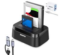 BENFEI Station d'accueil pour disque dur avec fonction clone hors ligne UASP, station d'accueil USB C double baie pour disque dur SSD 2,5/3,5", jusqu'à 5 Gbit/s | Installation sans outil