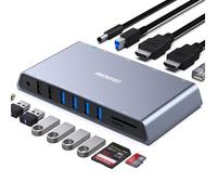 BENFEI Station d'accueil USB 3.0 12 en 1 avec double écran HDMI/6 ports USB/lecteur de carte SD/TF