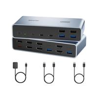 BENFEI Switch KVM HDMI Commutateur 2 Entrées 2 Sorties 4K@60Hz 2 moniteurs | 2 Affichage 4xUSB 3.0 2A2C 5Gbps pour clavier souris imprimante webcam, contrôleur de bureau et adaptateur secteur inclus
