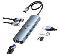 BENFEI USB C HUB 6-in-1: HDMI 4K@60Hz Ethernet Gigabit PD 100W 3xUSB 3.0 Câble Silicone Aluminium