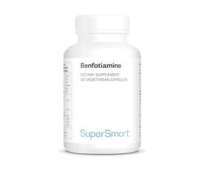 Benfotiamine - Vitamine B1 - Aide à Réduire la Fatigue Mentale et Physique - Booste le Métabolisme - Participe au Fonctionnement Normal du Coeur & du Système Nerveux - Vegan - Sans Gluten - Supersmart