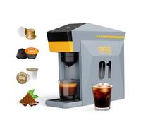 BENFUCHEN Cafetière 4 en 1, machine à café espresso 19 bars pour capsules KCup/Nespresso OriginalLine/Dolce Gusto/Café moulu, gris nuageux