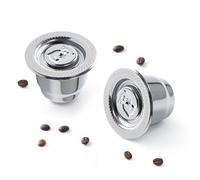 BENFUCHEN Capsule à café réutilisables rechargeables espresso Capsule réutilisables Pod en acier inoxydable compatibles avec les cafetières Nespresso OriginalLine (2 capsules)