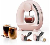 BENFUCHEN Pod and Grounds Cafetière à service unique, machine à café 2 en 1 compatible avec dosettes K-Cup et marc de café/thé, design compact, 113,4 à 236,8 g, rose