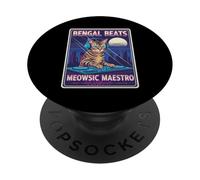 Bengal Bat Meowsic Maestro PopSockets PopGrip Adhésif
