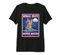 Bengal Bat Meowsic Maestro T-Shirt Haut de Gamme