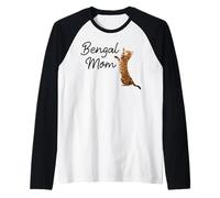 Bengal Cat Mom I Mama Family Pet Friend for Men Women Manche Raglan