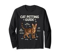 Bengal Cat Petting Guide Funny Cat Lover (en Anglais) Manche Longue