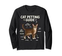 Bengal Cat Petting Guide Funny Cat Lover (en Anglais) Manche Longue
