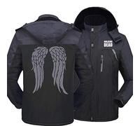 BENGZAN Mens Rain Jacket Fleece Coats for The Walking dead Print Sweats à Capuche Imperméables Épaissir Coupe-Vent - Cadeau de Noël-A1||XL