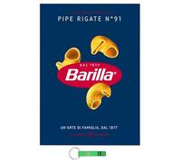 Beni Culinari Lot de 4 pâtes Pipe Rigate N°91 Lot de 4 pâtes 100 % italiennes 500 g + porte-clés Beni Culinari