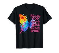 Béni par Dieu aimé par Jésus Conduit par Le Papillon Spirituel T-Shirt