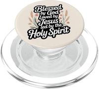 Béni par Dieu aimé par Jésus dirigé par Le Saint-Esprit PopSockets PopGrip pour MagSafe