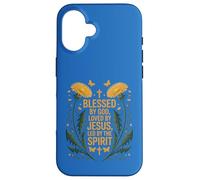 Béni par Dieu aimé par Jésus dirigé par l'esprit chrétien Coque pour iPhone 16