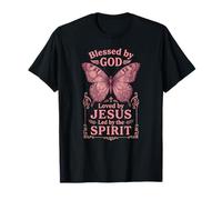 Béni par Dieu - Aimé par Jésus Pink Sunflower T-Shirt